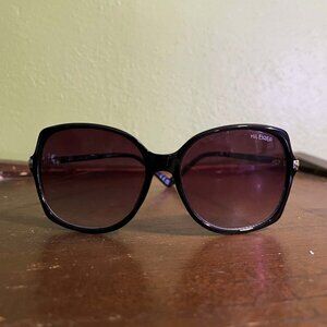 Tommy Hilfiger Oversized Square Sunglasses – Black with Plum Gradient Lens